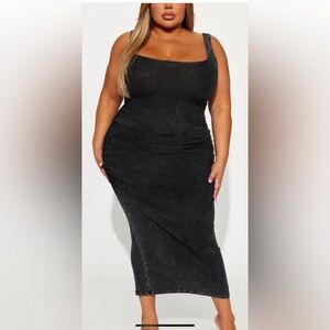 Your Motivation Ribbed Dress - Black